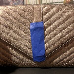 Metallic Bronze Chevron Quilted Women’s Clutch Bag